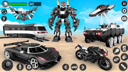 Flying Hawk Robot Car Games Screen 3