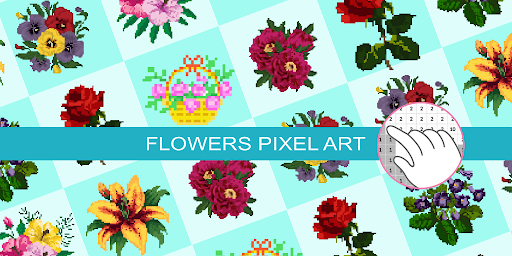 Flowers Pixel Art Colored 16 screenshots 1