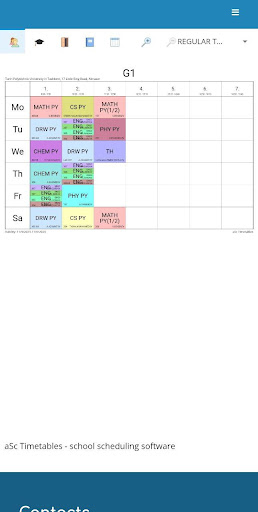 Timetable TTPU Screen 2