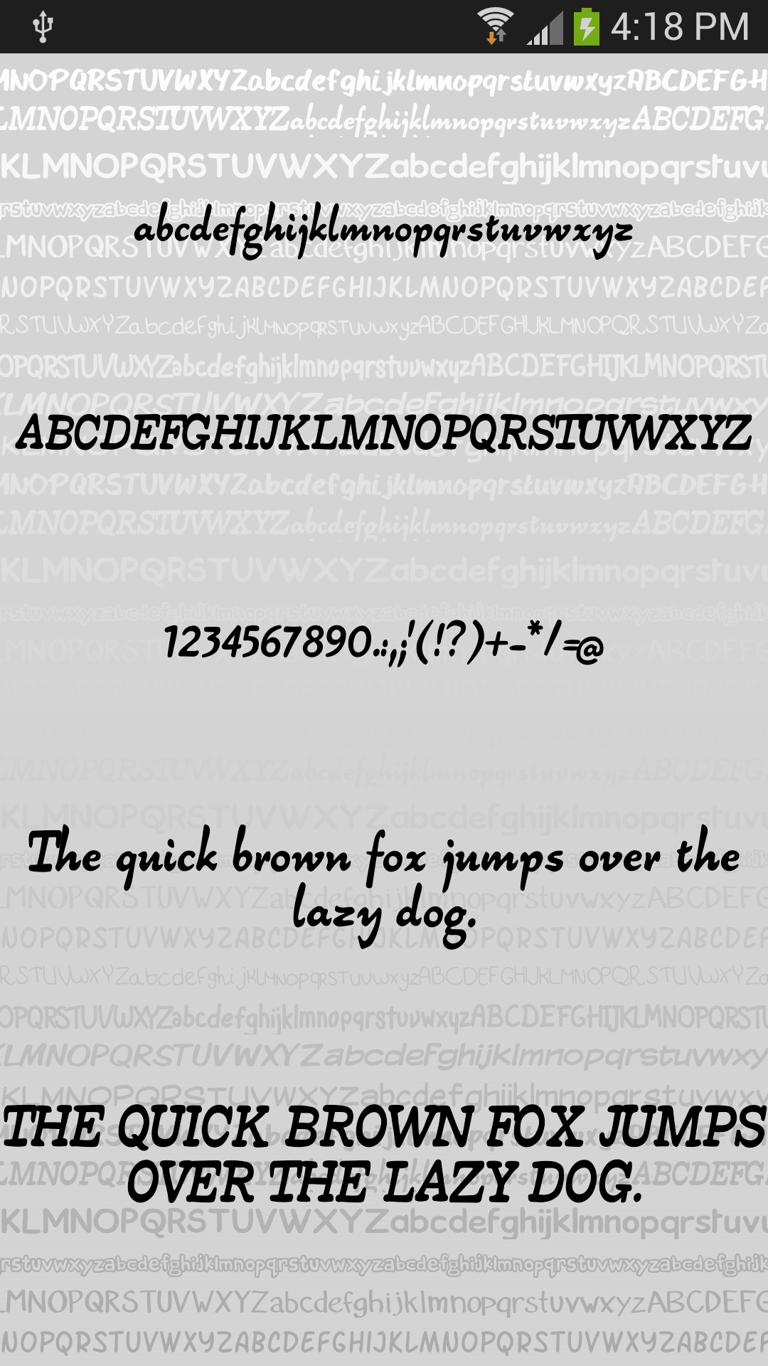Android application Hand fonts for FlipFont screenshort