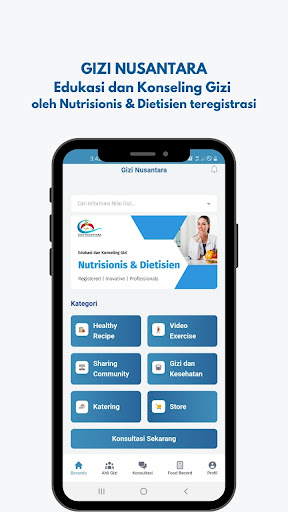 Android application Gizi Nusantara Nutritionist screenshort