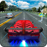 Driving in speed car icon