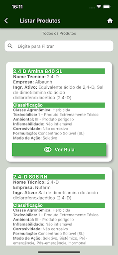 Bulário Defensivos Agrícolas Screen 2