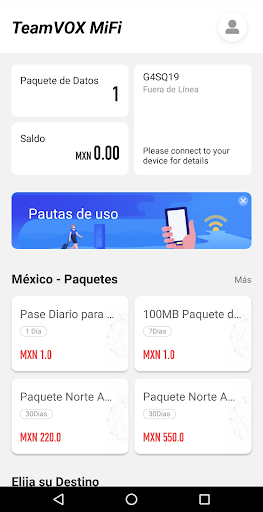 Android application TeamVOX MiFi screenshort