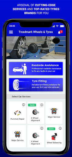 Android application Treadmark Wheels & Tyres screenshort