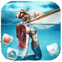 Mermaid, In, Love3D иконки тем фоновых HD