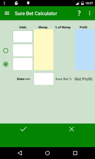 Android application Odds Betting Calculator screenshort