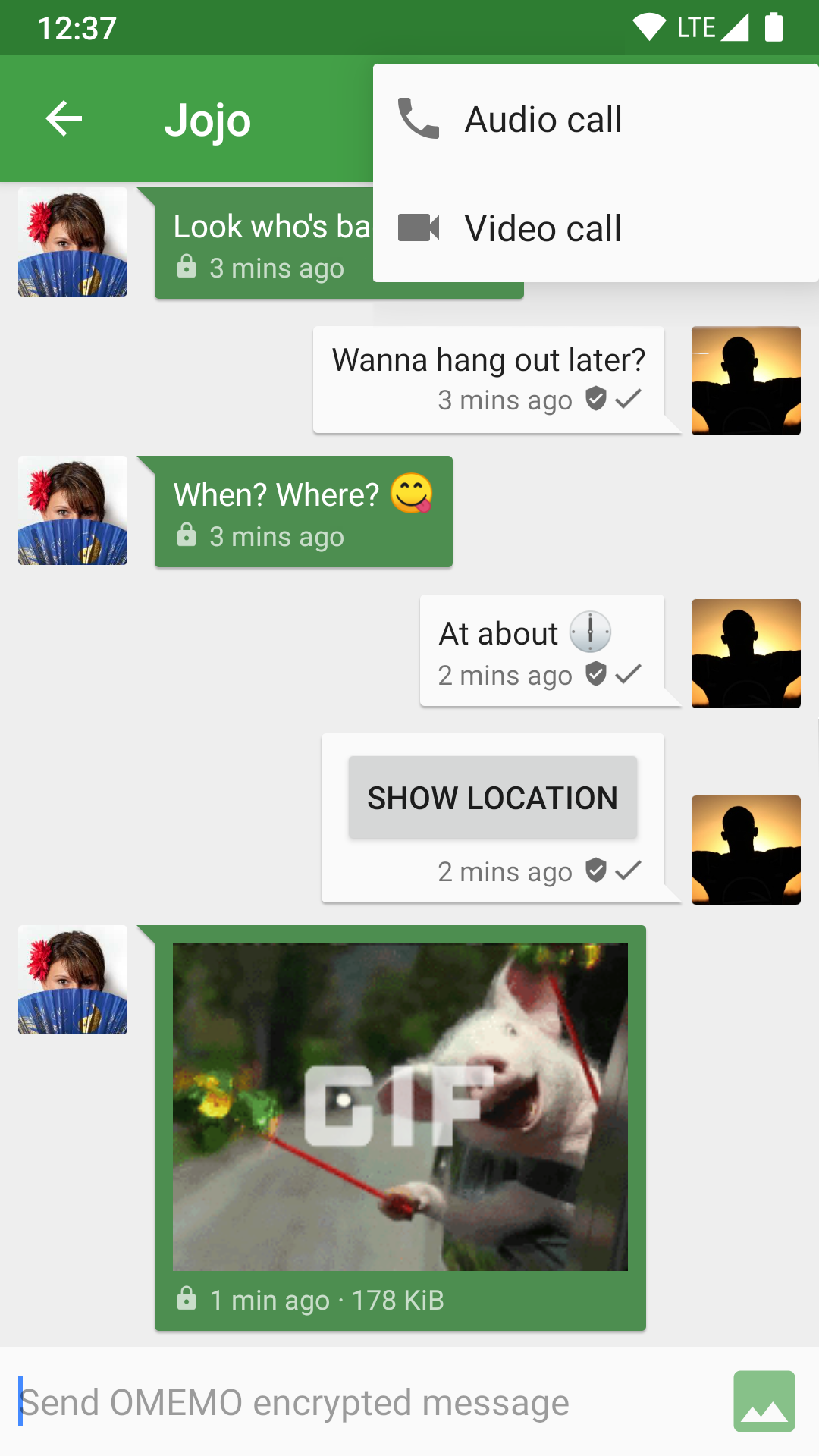 Android application Conversations (Jabber / XMPP) screenshort