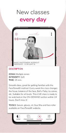 Screenshot of FaceToned Face Exercise App