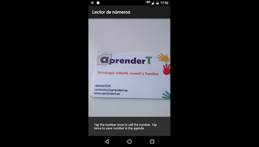 Android application Number Reader screenshort