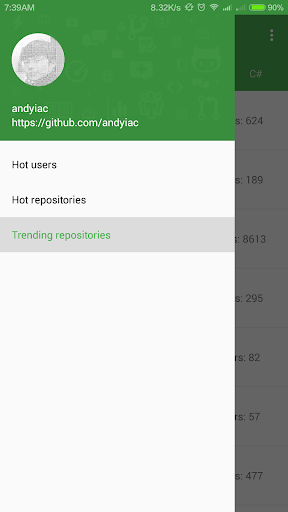 Android application GitHot screenshort