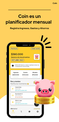 Android application Coin: Planificador Mensual screenshort