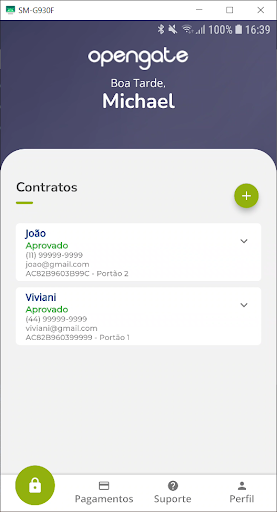 Android application OpenGate Integrador screenshort
