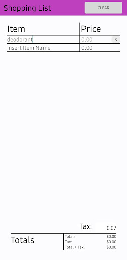Android application Shopping List screenshort