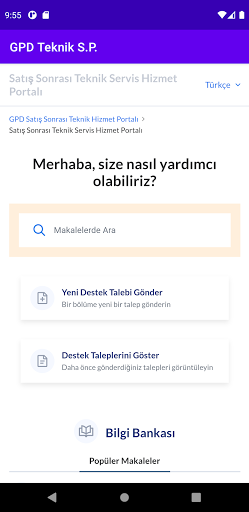 Android application GPD Teknik Servis Portalı screenshort