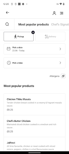 Tiffin Takeaway Screen 3