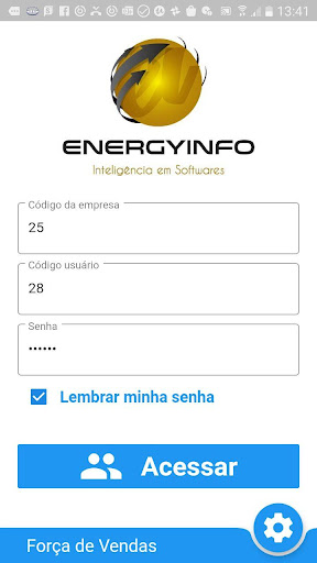 Android application Energy Força de Vendas screenshort