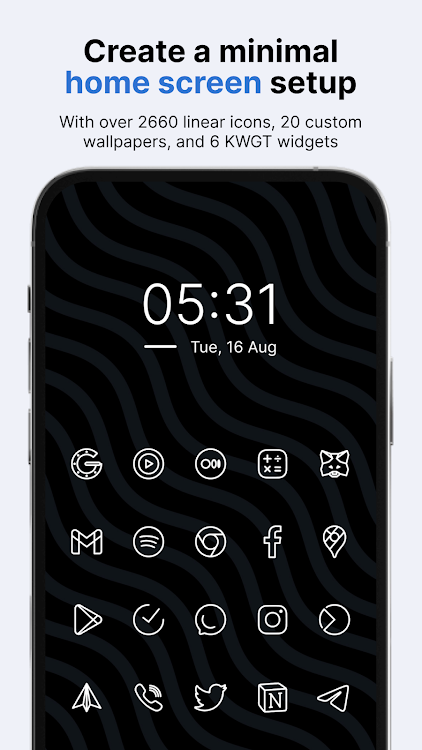 Caelus White: linear icon pack - 4.8.9 - (Android)