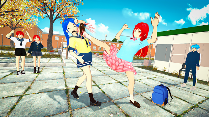 #1. Anime High School Girl 3D Sim (Android) By: Play IT Game Studio