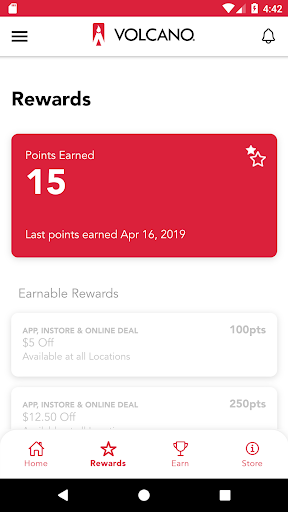 VOLCANO Rewards Screen 2