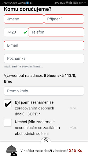 Android application Kebab Chomutov screenshort