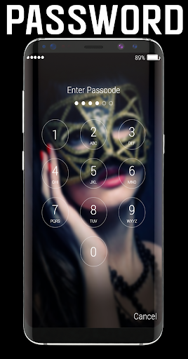 Girl in Mask Lock Screen Screen 2