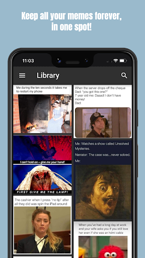 Android application Meme Library screenshort