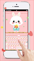 screenshot of Pink Lovely Bunny Keyboard Theme