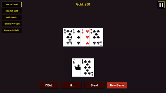 Simple Blackjack 21 Poker Card