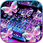 Sparkle Neon Butterfly Keyboard Theme Apk