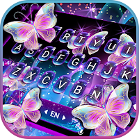 Тема для клавиатуры Sparkle Neon Butterfly