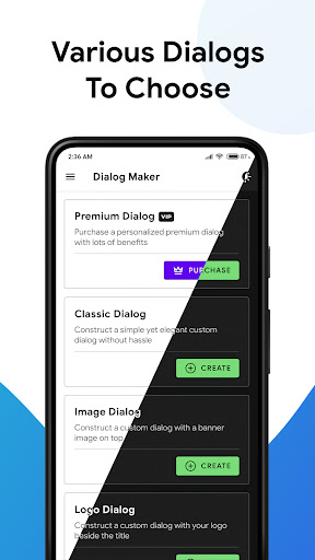 Android application Dialog Maker screenshort