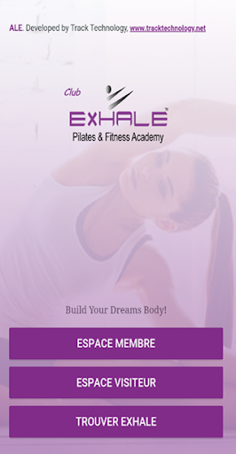 Android application Club Exhale screenshort