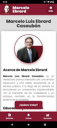 Marcelo Ebrard App Screen 2