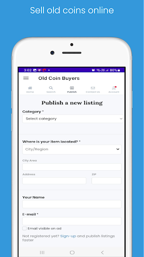 Android application Old Coin Marketplace: Sell now screenshort