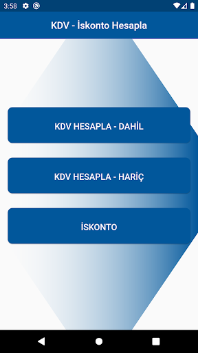 Android application KDV+İSKONTO HESAPLAMA screenshort