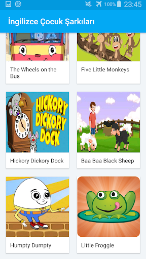 İnternetsiz İngilizce Çocuk Şarkıları