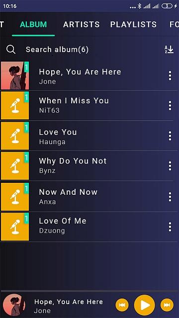 Android application Music player screenshort