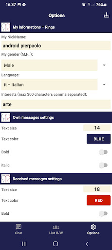 Bluetooth Rings Screen 2