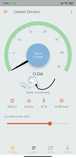 Android application WE E-Charge screenshort
