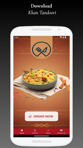 Android application Khan Tandoori screenshort