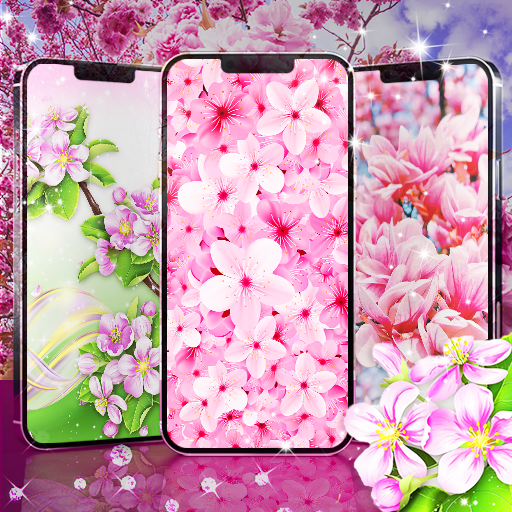 Sakura flowers live wallpaper logo