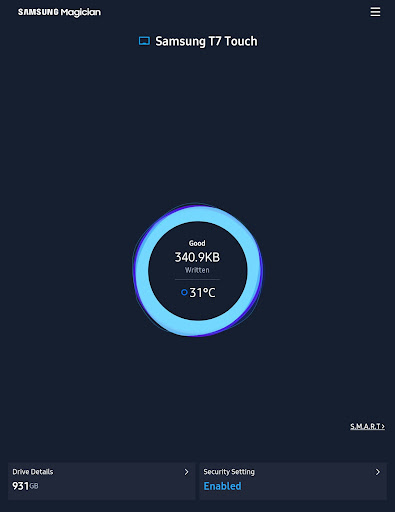 Screenshot of Samsung Magician