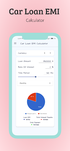 Android application Car Loan EMI Calculator screenshort