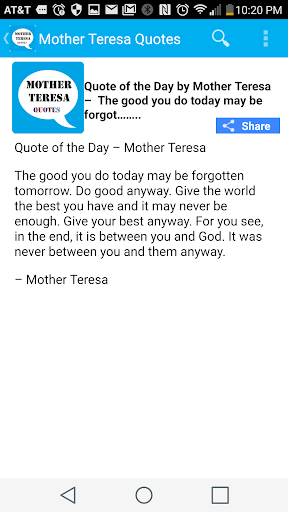 Mother Teresa Quote of the Day Screen 3