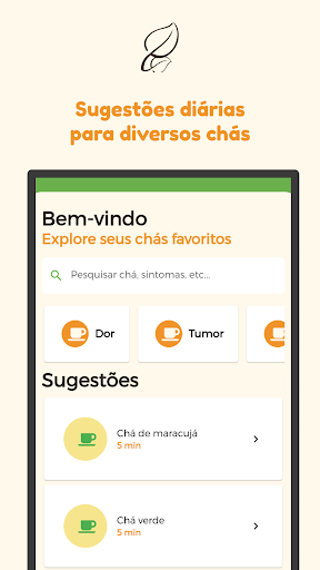 Android application iTea - Receitas de Chá screenshort