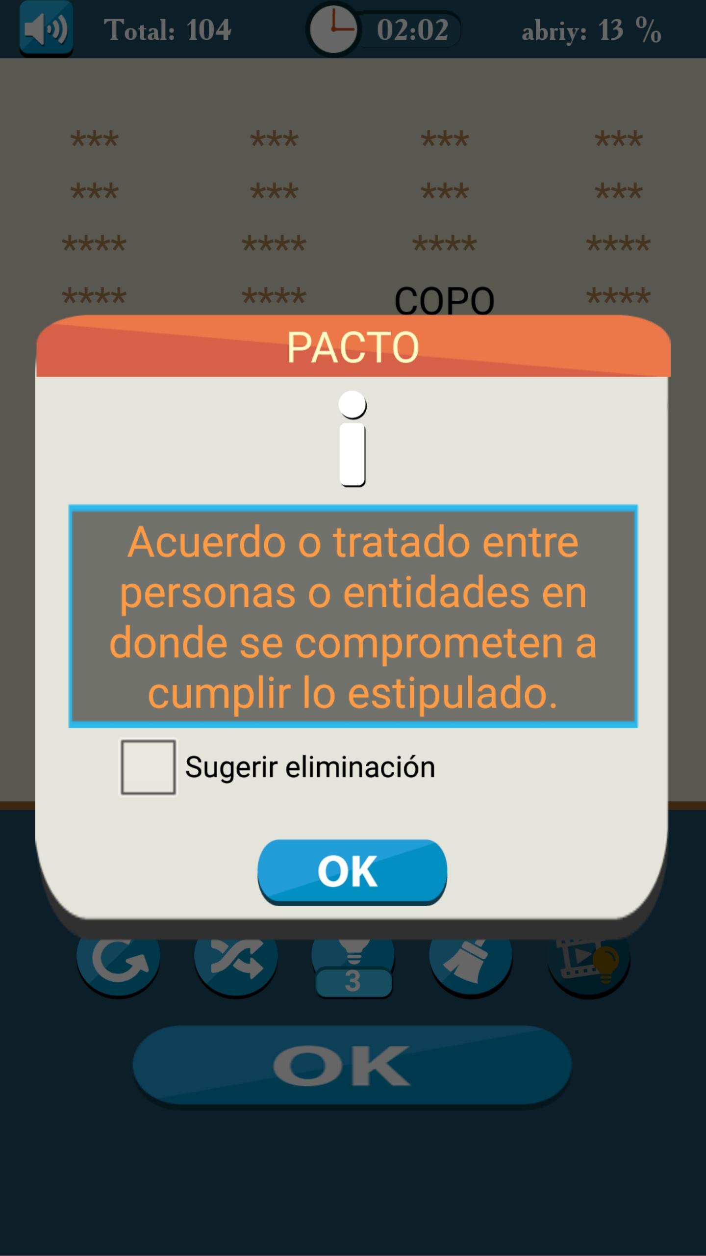 Android application Hacer Palabras screenshort