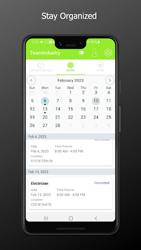 Android application TeamIndustry screenshort