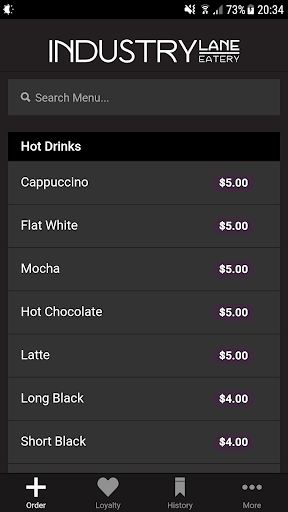 Android application Industry Lane Eatery screenshort
