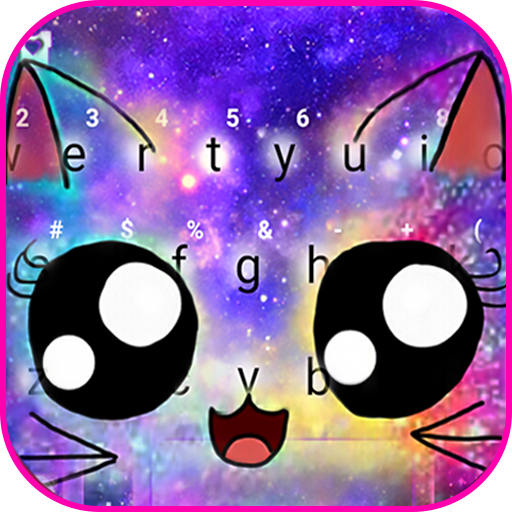 Galaxy Cute Smile Cat Keyboard Theme